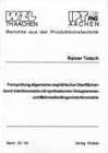 Buchcover R. Tutsch: Formprüfung allgemeiner asphärischer Oberflächen durch Interferometrie mit synthetischen Hologrammen und Mehrwellenlängeninterferometrie