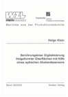 Buchcover H. Klein: Berührungslose Digitalisierung freigeformter Oberflächen mit Hilfe eines optischen Abstandssensors