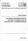 Buchcover B. Kloten: Automatisierte Prüfschärfedynamisierung als Funktion der Prüfsteuerung für die mechanische Klein- und Mittelserienfertigung